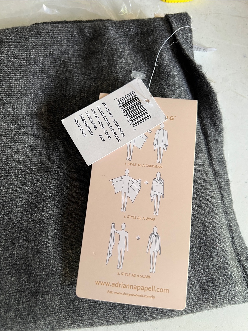 Adrianna Papell S’HUG Open-Front Wrap Cardigan SIZE XS/S in grey - Picture 3 of 5